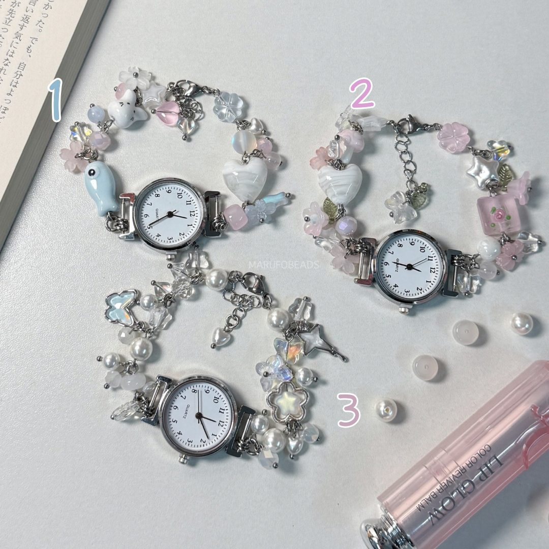 Sweet keepsake beaded watch bracelet