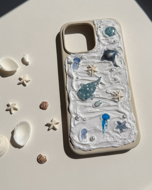 Whale shark and ray phone case