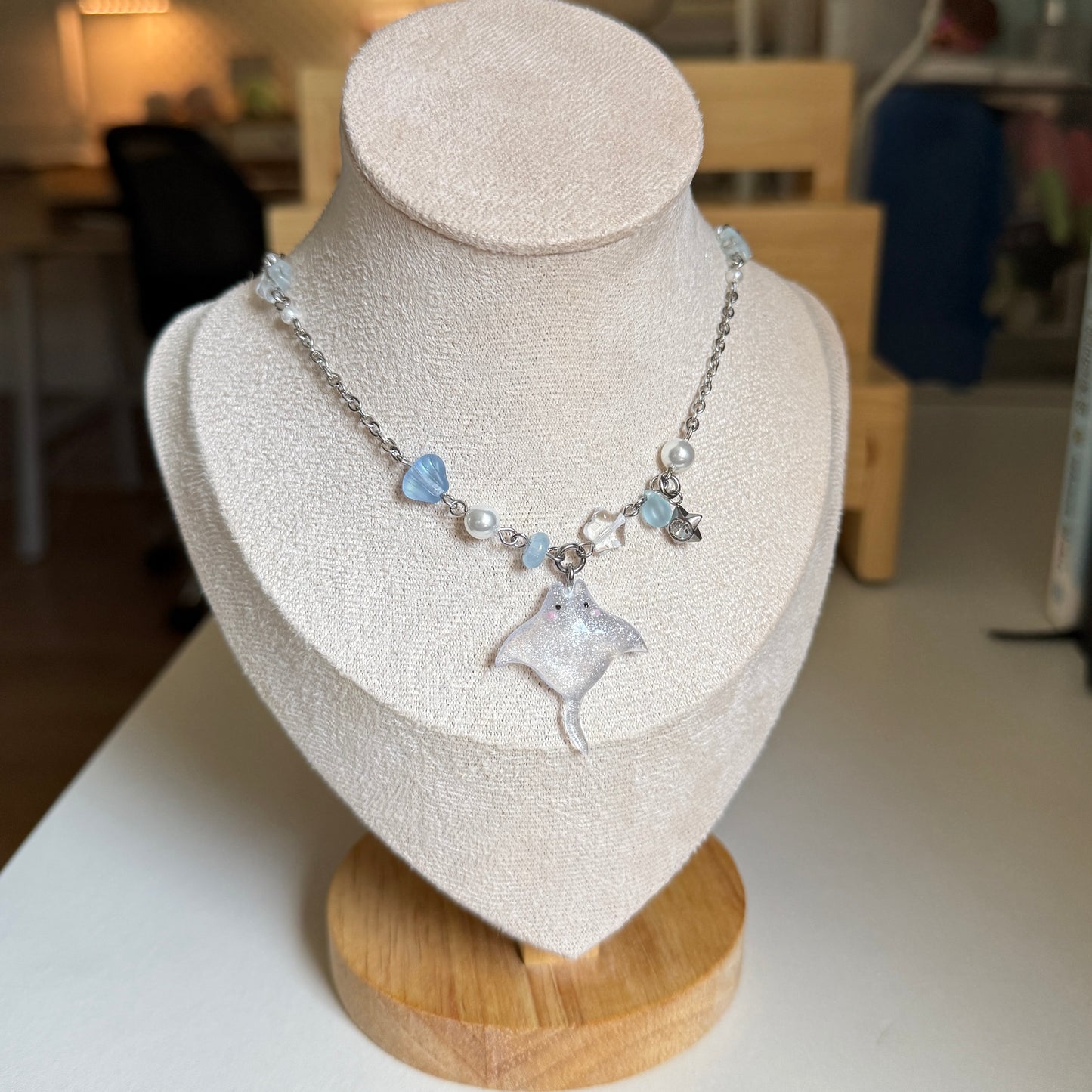 Ocean Drift Manta beaded Necklace