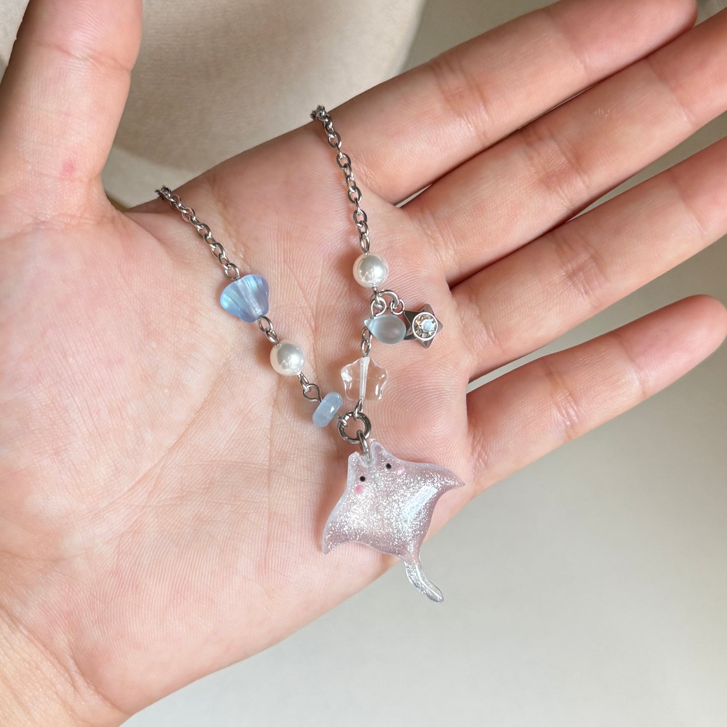 Ocean Drift Manta beaded Necklace