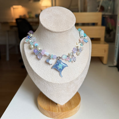 Ray of pastel Sea beads necklace