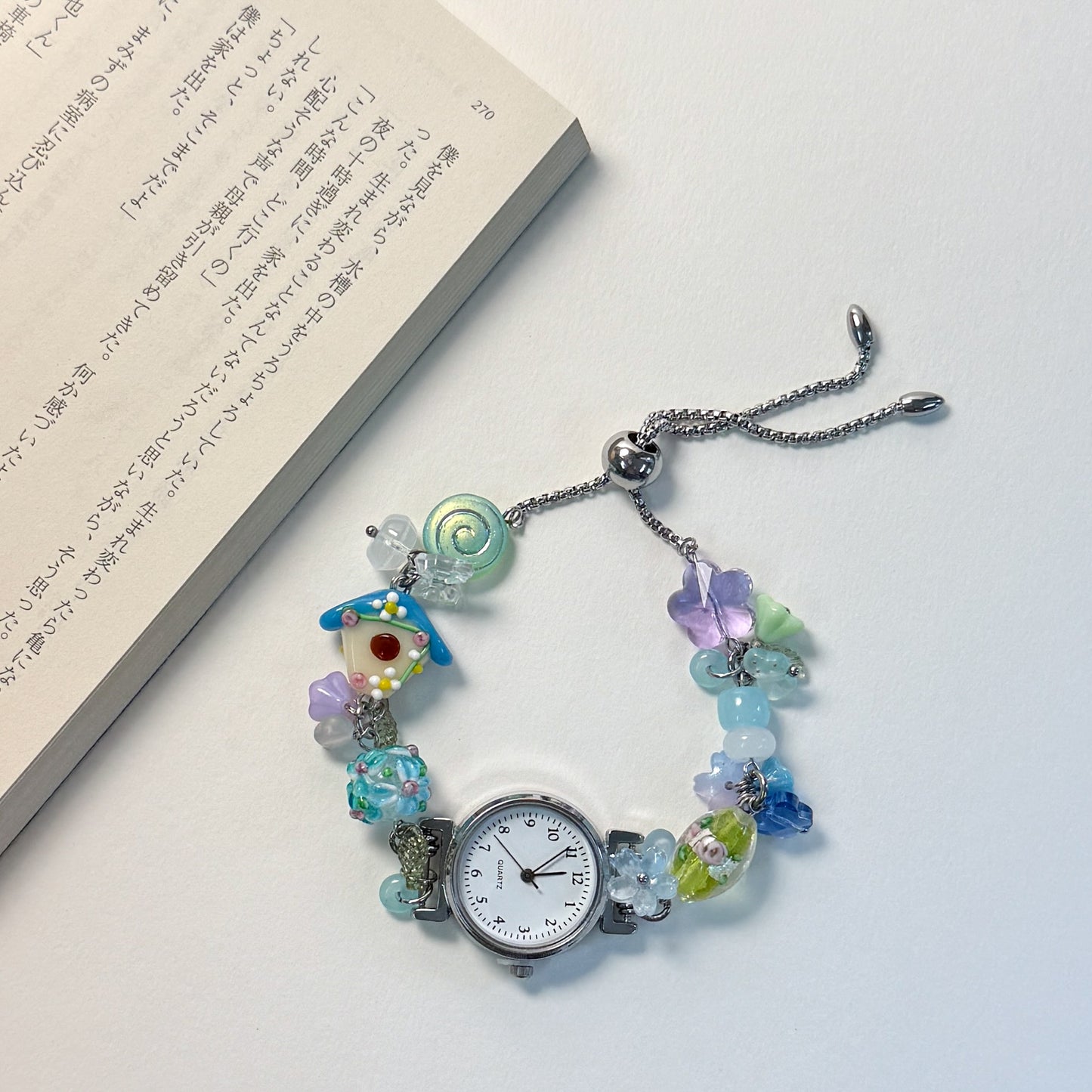 Sweet keepsake beaded watch bracelet