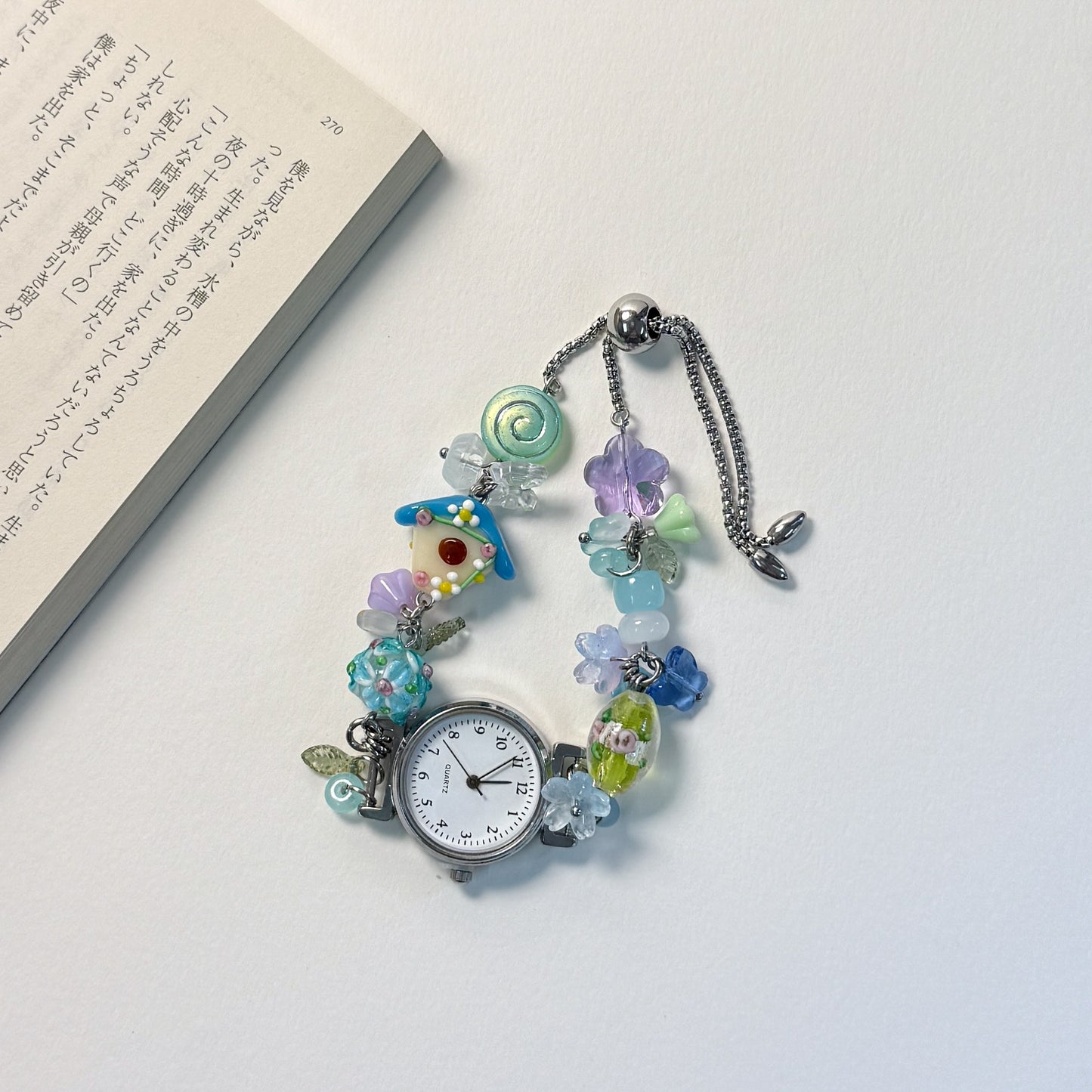 Sweet keepsake beaded watch bracelet