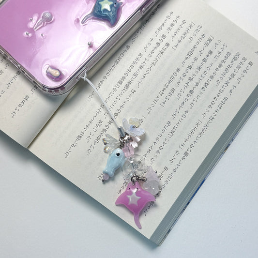 Baby pink Stingray beads phone chain