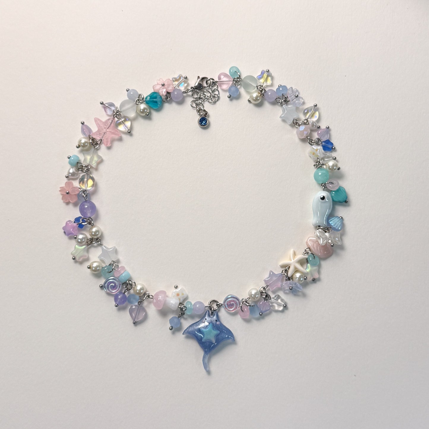 Ray of pastel Sea beads necklace
