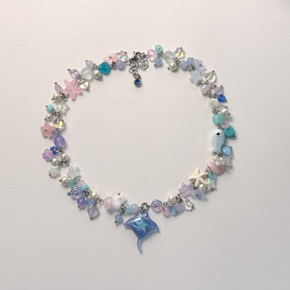 Ray of pastel Sea beads necklace