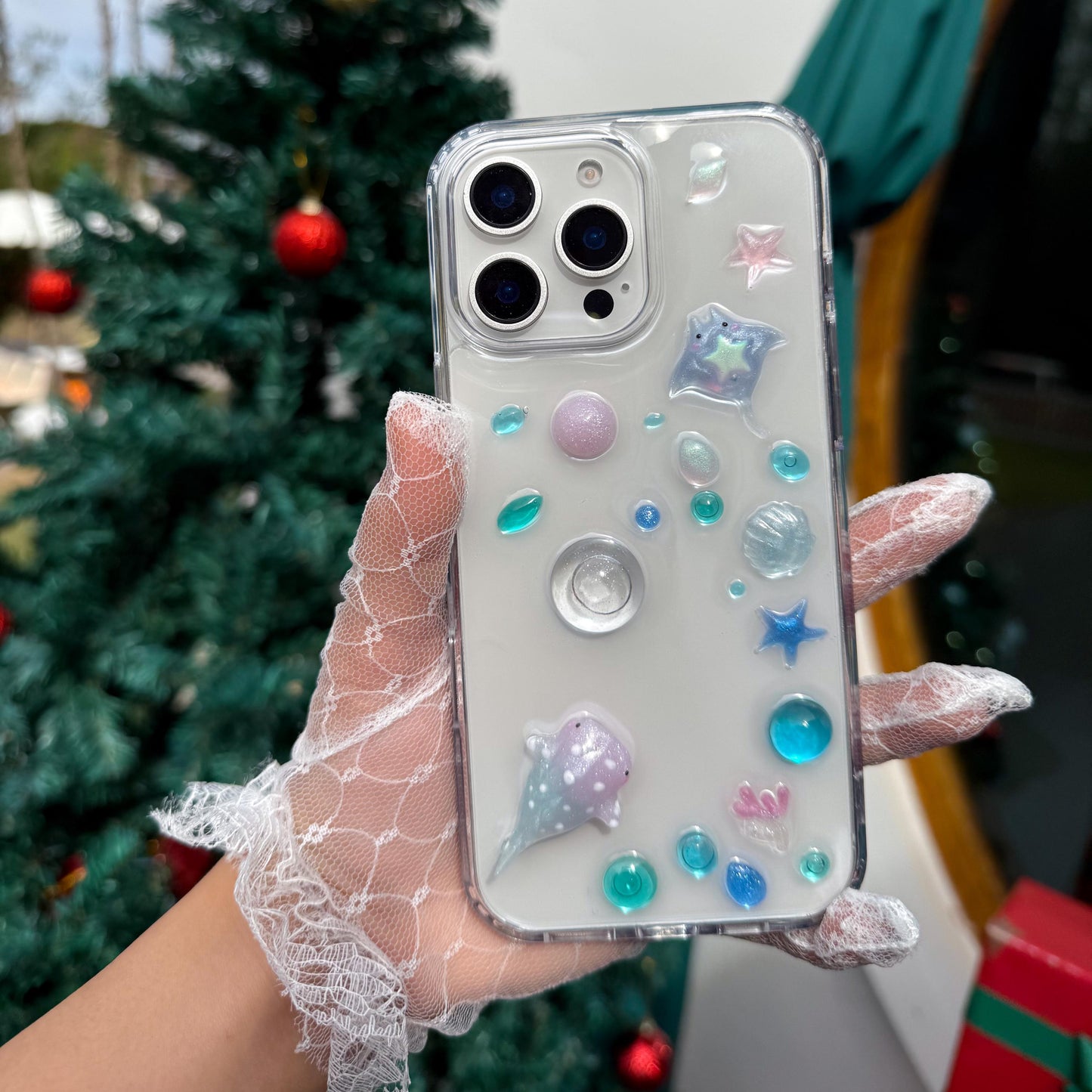 Whale shark bule and ray phone case