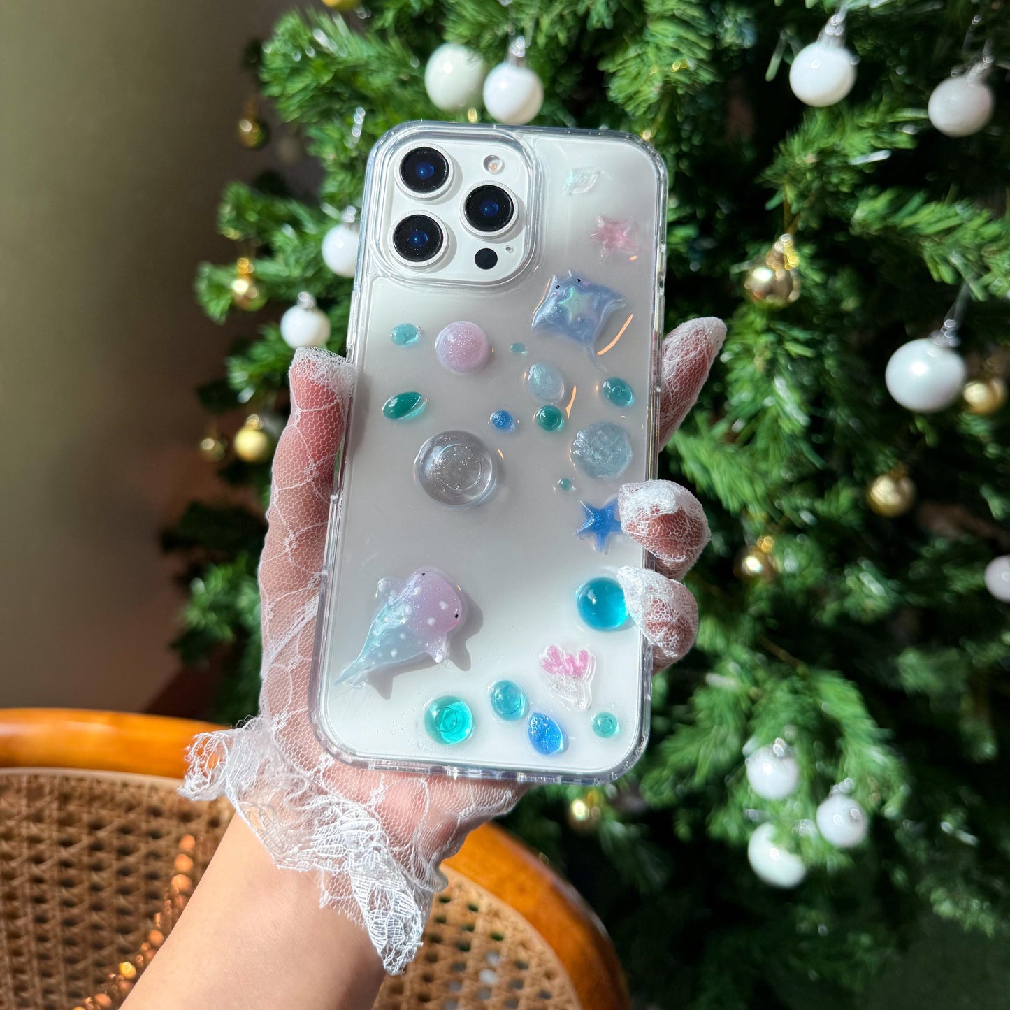 Whale shark bule and ray phone case