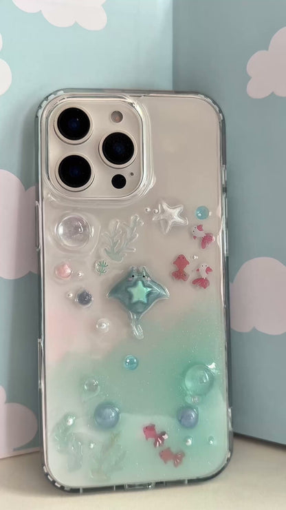 Phone case manta ray and goldfish